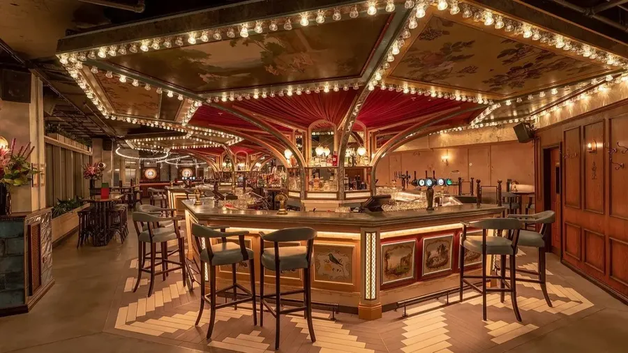 Bar with lights