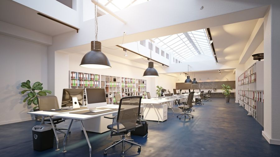 Office with sunlight