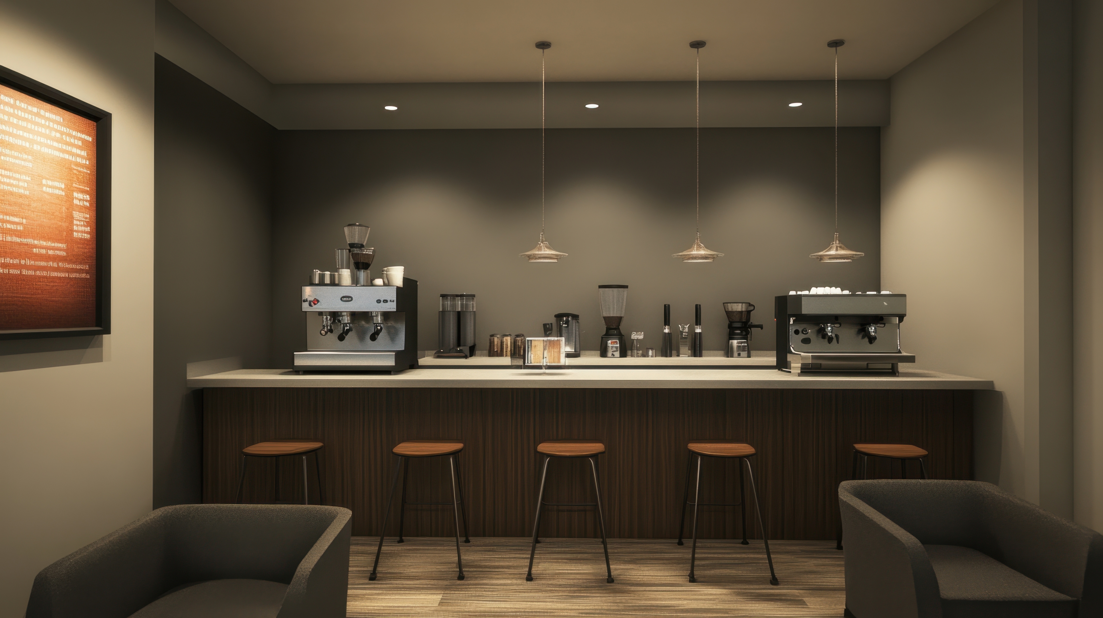 Modern office kitchen and breakout area